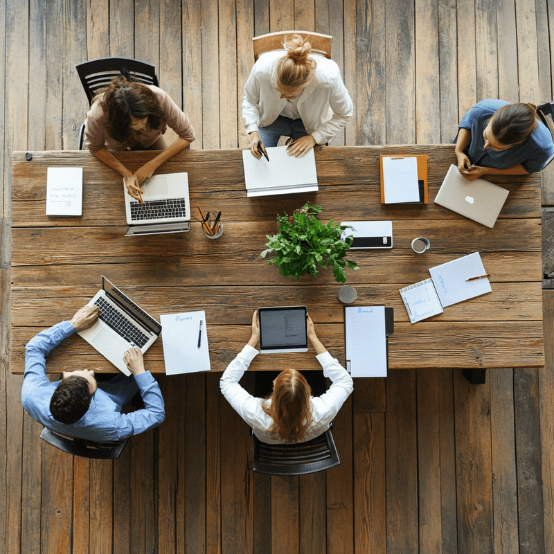People in an office working