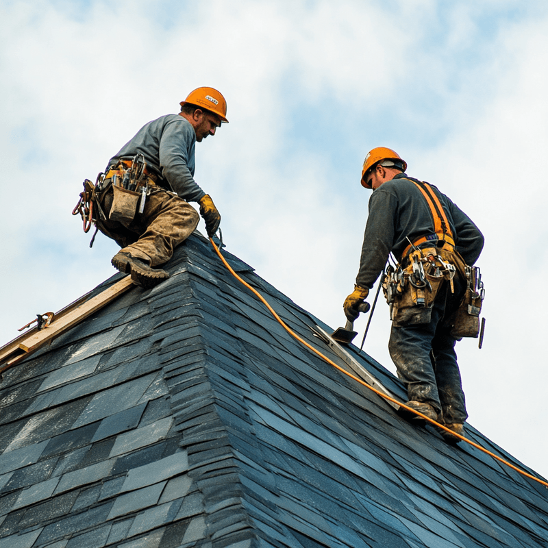 AI image of a man working on a roof